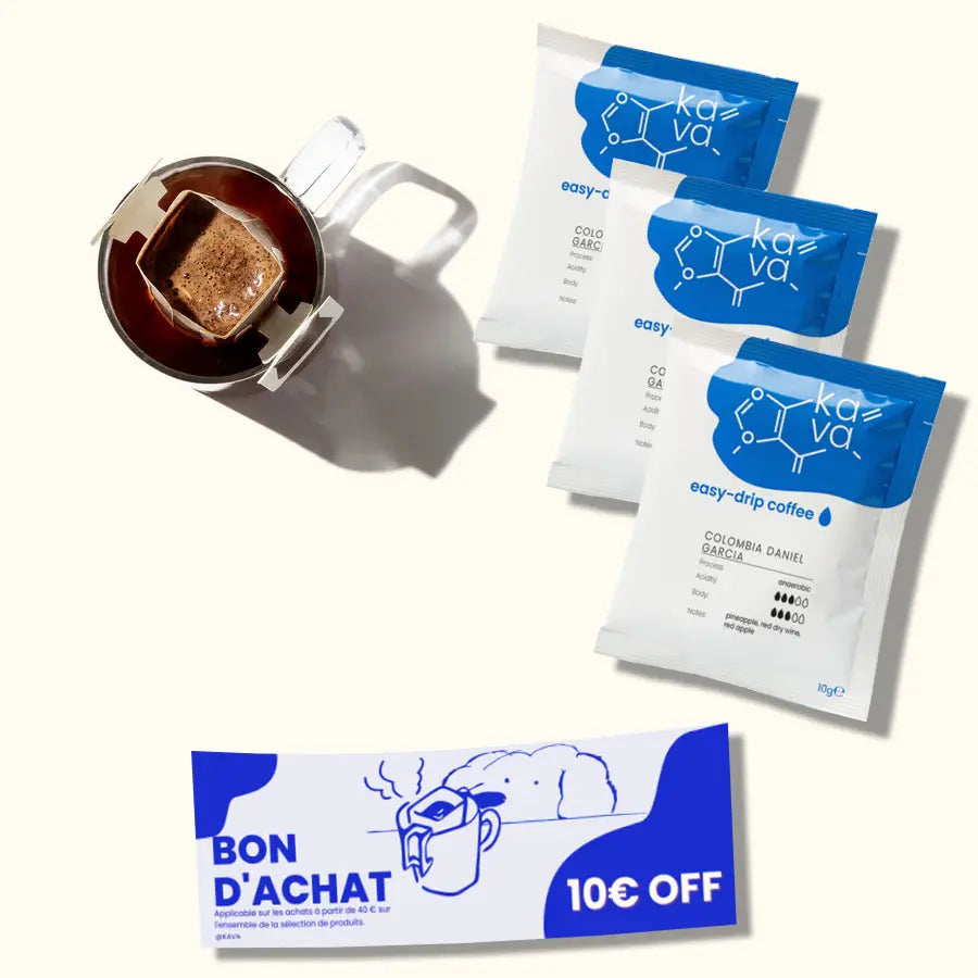 Échantillons de drip coffee bags KAVA